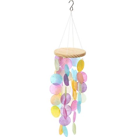Gebogenes Regenbogen-Muschel-Windspiel für den Außenbereich, Trauer-Windspiel, Geschenk, kleines, erfrischendes Anhänger-Heimdekorations-Element-Multicolour