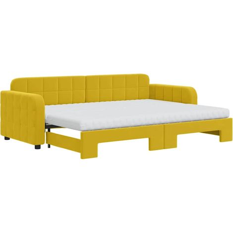 Maison Exclusive - Divano Letto Estraibile con Materassi Giallo 80x200 cm Velluto