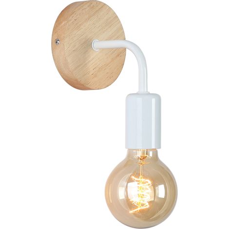 Aplique De Pared De Madera Y Metal "Morgan" - Blanco (1/5)