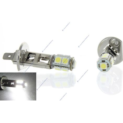 2 x Ampoules H1 24V - LED SMD 9 LED - ampoule de signalisation camion - Blanc (1/3)