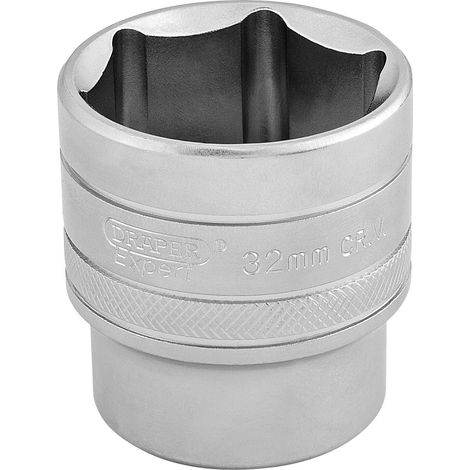 Draper 32mm 6-Point 1/2" Square Drive Metric Socket in Micro Satin Chrome (Model 16622) (1/5)