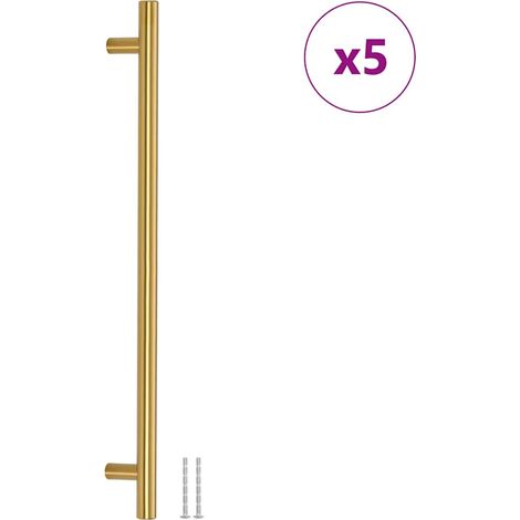 Poignées d'armoire 5 pcs doré 320 mm acier inoxydable (1/5)