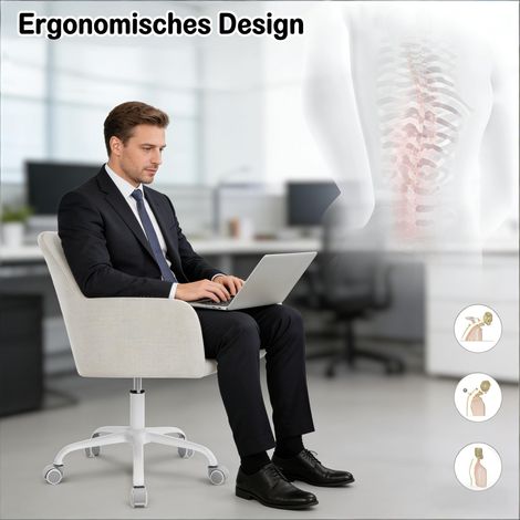 Fauteuil de salon ergonomique, chaise de travail élégante à dossier inclinable, siège de bureau confortable (réservé aux modèles de bureau) (1/5)