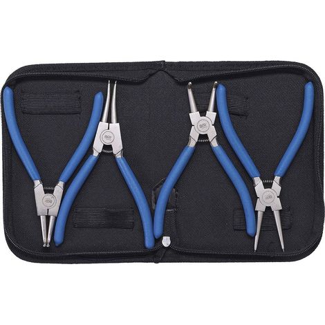 Bgs Technic – Jeu de 4 pinces à circlips 175mm – Droites et coudées – Pour circlips intérieurs et extérieurs – Traitement nickelé (1/5)