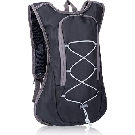 Zaino da bicicletta leggero da 6 litri, piccola borsa da ciclismo con strisce riflettenti, adatto per sacca idrica per sport all'aria aperta (nero). (1/5)