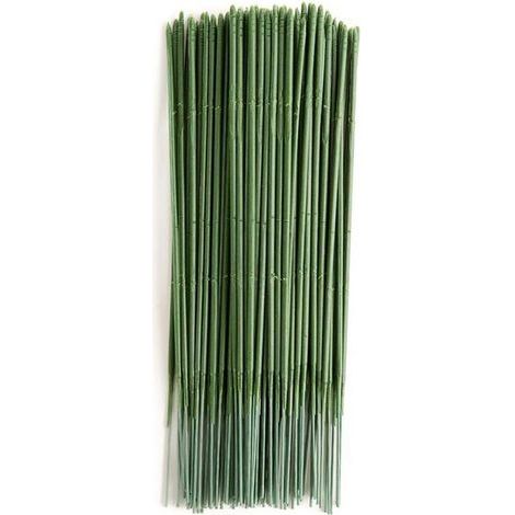100 tiges de fil de fer pour fleurs artificielles, supports pour plantes et fleurs artificielles, pour la décoration de la maison et du jardin, 17 cm (1/4)