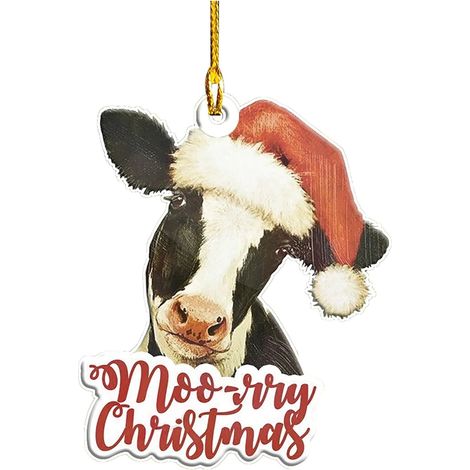 Ornement De Noël En Acrylique - Double Face Chat Chien Éléphant - Décoration Pour Arbre De Noël Fenêtre Porte Cheminée - Lot De 1 (1/4)