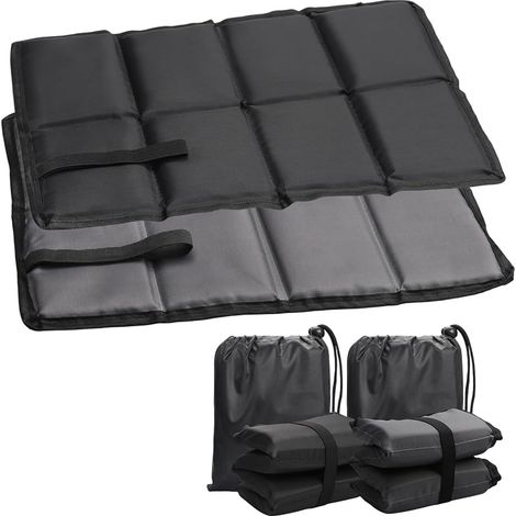 2-teiliges faltbares Sitzmatten-Set, Outdoor-Thermo-Sitzkissen, tragbare wasserdichte Sitzmatte, faltbares Kissen mit 2 Aufbewahrungstaschen, für Camping, Picknicks, Wandern und Bergsteigen (Schwarz, (1/5)