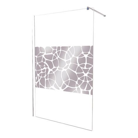 ONDEE ZEN - Paroi de douche ALEA - Verre trempé 10mm - Sérigraphie miroir - 120x200cm (1/4)
