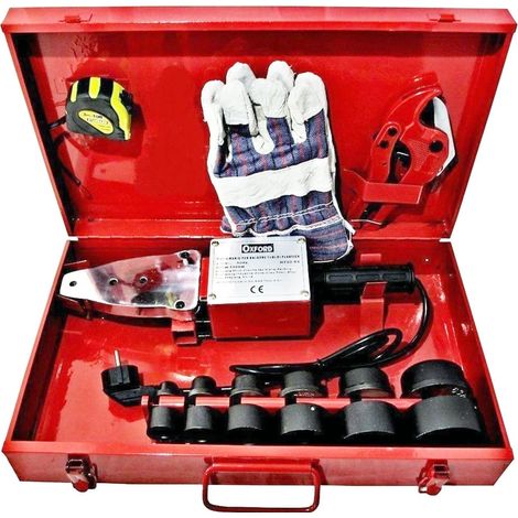 TRADE SHOP - Polifusore Saldatore Con 6 Matrici Per Saldatura Tubi Plastica Pvc E Accessori -