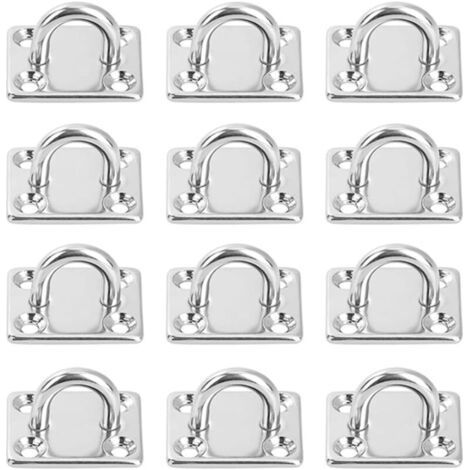 12 Pièces Platine Oeil INOX M5 Platine Ancrage INOX 304 Crochet Oeillet Plaque a Oeillet Carré Crochets de Plafond Support Anneau Mural pour Accrocher des Objets Crochets de Fixation (1/5)