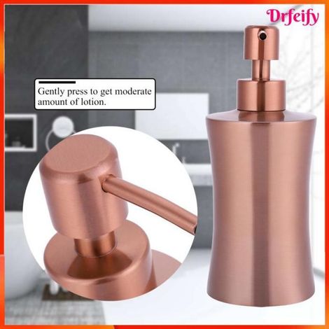 Distributeur de savon - - 250 ml - Inox 304 - Rose doré - Anti‑fuite (1/5)