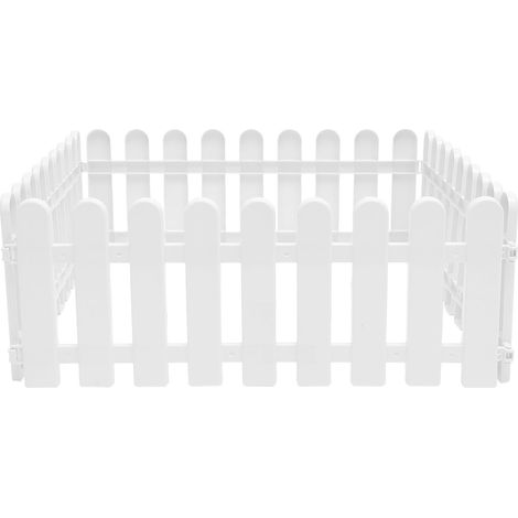 4 pièces la clôture clôture en plastique blanc décor blanc clôture parterre de fleurs petite clôture décor de parterre de fleurs clôture blanche clôture en (1/5)