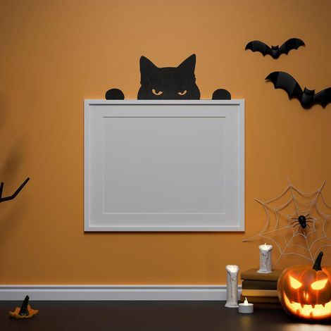 CCYKXADoor Corner Decor, Metal Halloween Door Decoration, Black Cat Indoor Halloween Decorations  Door Frame Corner Decor (1/5)