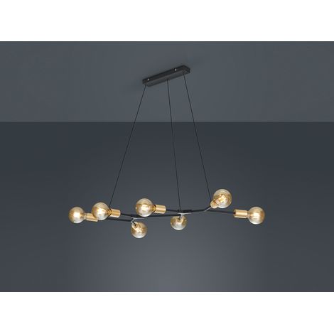 LED Balkenpendelleuchte mehrflammig in Schwarz matt & Bronze (1/5)