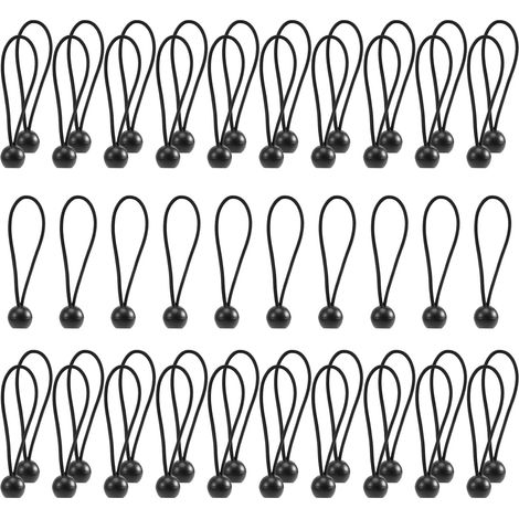 50 Balles Élastiques Robustes pour Bâche avec Boules Élastiques Noires à Haute Élasticité (1/5)