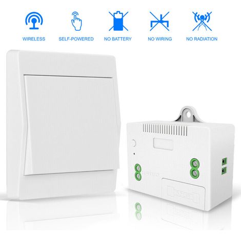 Système d'interrupteur sans fil, sans pile, interrupteur mural sans fil, récepteur sans fil, interrupteur lumineux (1/5)