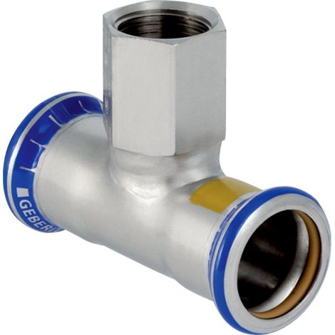Geberit Mapress Acier inoxydable Té avec filetage intérieur (gaz), DN 40 / 20 / 40, dø 42 mm, 34126