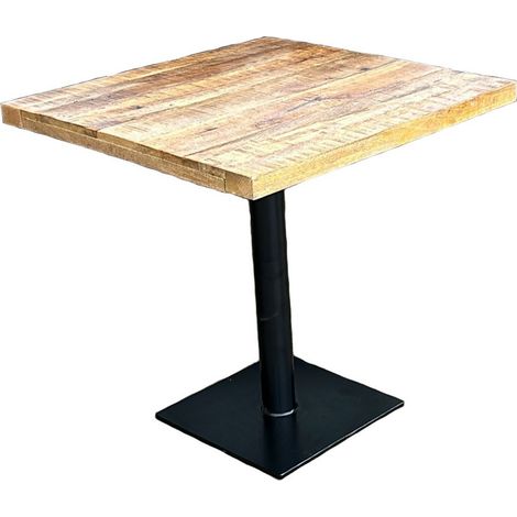 Industrial Style Breakfast Table - Mango Wood/Iron - L75 x W75 x H75 cm