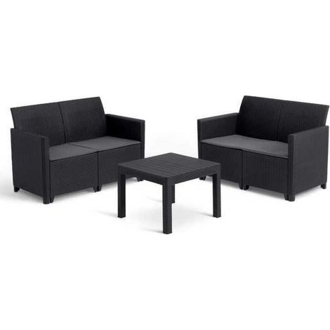 Keter Alice modulares Gartenmöbelset schwarz komfortabel (1/3)