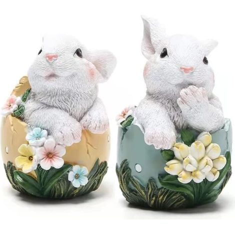 [Cadeaux de Pâques] Nouvelles décorations de Pâques : œufs de Pâques, figurines de lapins, décorations printanières pour la maison (1/4)