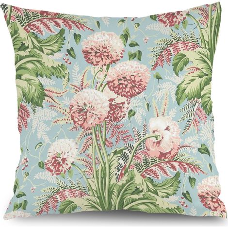 Housse de coussin floral papillon, décoration canapé maison,45×45cm (1/5)