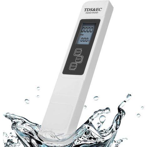 Testeur de qualité de l'eau 3 en 1 LCD numérique - Testeur d'eau TDS EC - Haute précision pour eau potable, piscine, aquarium, étang à poissons et piscine (1/5)