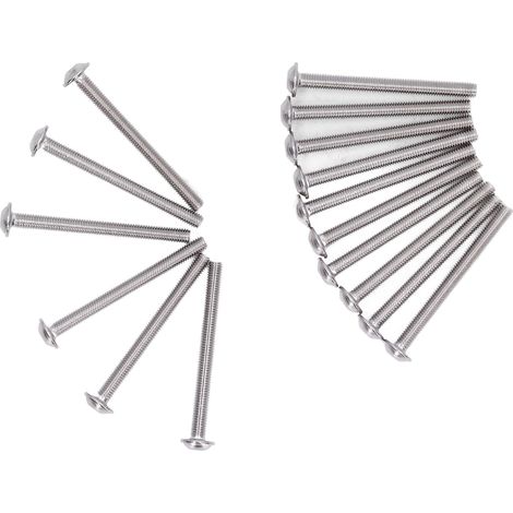 Kit de 50 vis à tête bombée à bride en acier inoxydable A2-70, M3 x 30 mm (1/5)