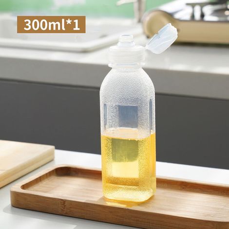 Bouteille à Condiments - 500 ml - Bouteille à Extrusion pour Huile, Vinaigrette, Ketchup - Plastique PP Alimentaire - Transparent - Pour Cuisine Intérieure et Extérieure - 1 Pièce (1/5)