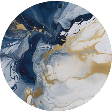 1 set de table rond à texture marbre bleu doré lavable résistant à la chaleur pour fête, décoration d'intérieur, usage quotidien'1 pc Multicolore'Multicolore'1 pc (1/5)