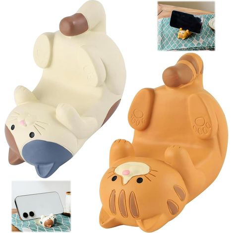 Ensemble de 2 supports de téléphone amusants en forme de chat, support de téléphone mignon en forme de chat (1/5)
