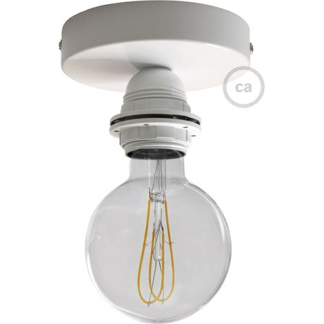 Fermaluce Metal con portalampada filettato E27, punto luce in metallo  Senza lampadina - Bianco - Matter ON/OFF