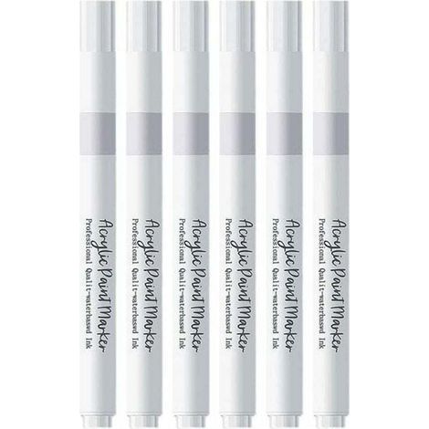 5 Pièces Marqueurs Blancs Permanent, Stylo Blanc ImperméAble et SéChage Rapide, Marqueur Blanc indelebile, pour Bois, Plastique, Pierre, Verre, Cuir, Métal, Toile (1/4)