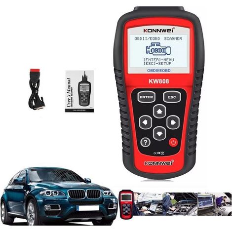 KW808 OBD2 OBDII EOBD Lettore di codici auto Strumento di scansione dei codici di errore (1/4)