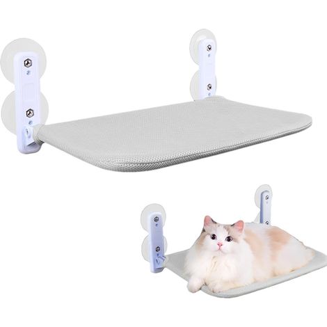 Amaca per gatti con finestra e letto pieghevole, con ventosa stabile e cuscino reversibile, L, 5230cm