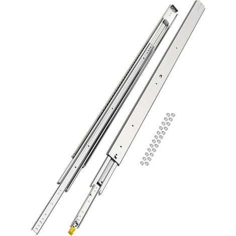 Glissière de Tiroir Verrouillable VEVOR 1524 mm Rail Coulissant Extension Complète Charge 226,8 kg Montage Latéral 1 Paire (1/5)