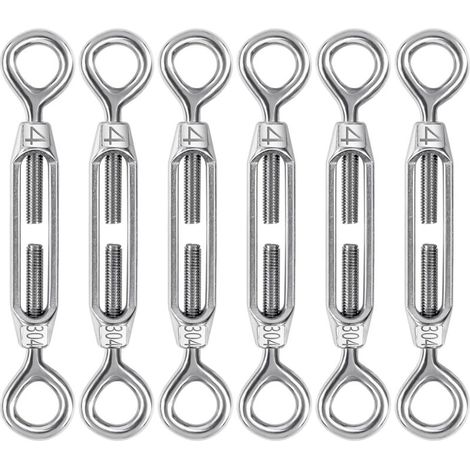 Pièces Tendeur de Câble, M4 Tendeur de Fil en Acier Inoxydable 304, Réglable Tendeur Oeil et Oeil, Ridoir Robuste pour Clôtures de Jardin, Suspendre, Cable de Garde Corps (1/5)