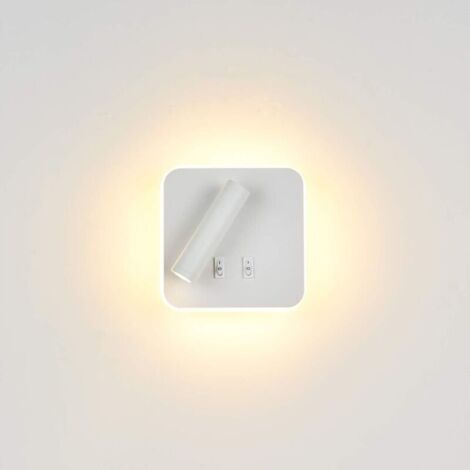 Pair Feux de chevet Lampe murale hôtel intérieur Lumières mural lit Lampe murale couloir avec interrupteur (12W blanc/blanc chaud) [Classe énergétique A+] (1/4)