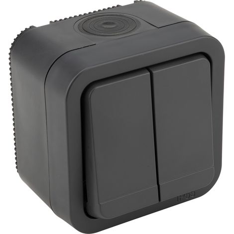 Double va-et-vient étanche IP55 bornes automatiques - en saillie - gamme Granite - Protec (1/5)