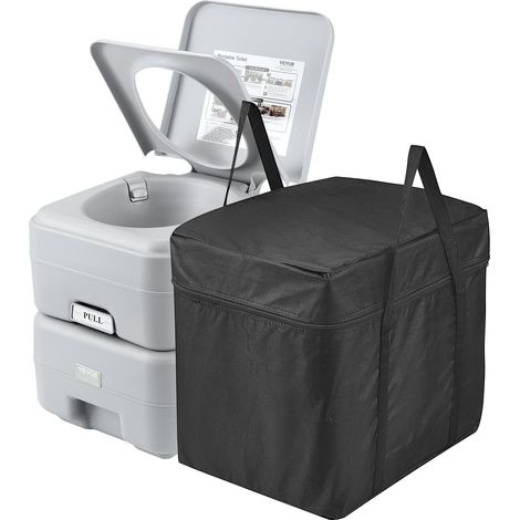 Toilette Portable avec Chasse d’Eau, Toilette de Camping avec Réservoir à Matières 20 L et Réservoir d’Eau 12 L, WC de Voyage avec Sac de Transport, Étanche Sans Odeur, pour Camping-car Caravane (1/5)