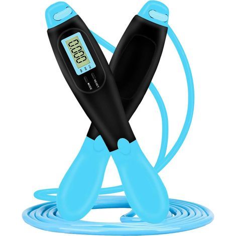 Corde à sauter avec compteur 9999 fois pour les enfants adultes exercice Fitness corde à sauter pour enfants femmes longueur réglable (1/5)