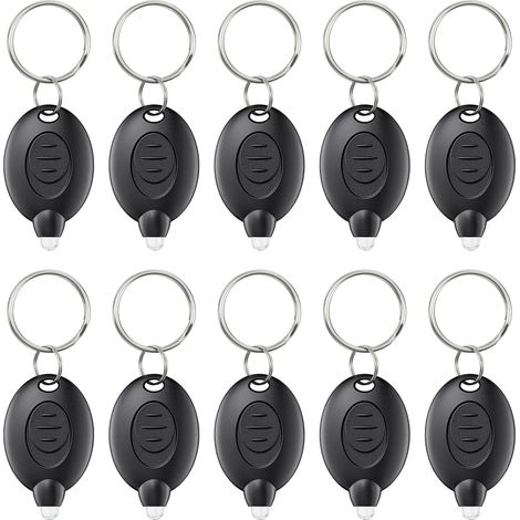 Sollbry Lot de 10Mini Lampe Porte Clés LED Portable Ultra Lumineux Batterie Alimentée Torche Porte Clé pour l'Extérieur Camping Fête Randonnée et Eclairage (1/5)