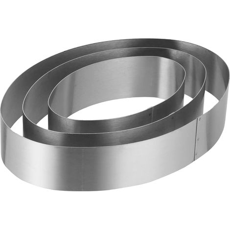 Stainless Steel Cake Mould 3 Pieces Round Cake Mold Pastry Circles With Crimped Edges Easy Release Homogeneous Baking for Home and Decoration (1/5)