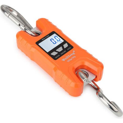 Bilancia elettronica a gancio 500 kg/100 g, mini bilancia a gru, arancione