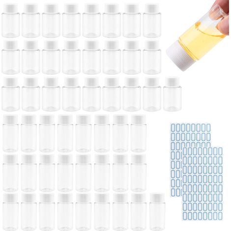 50Pcs Flacon Vide Plastique Transparent et Rechargeable Bouteille Vide et Réutilisable avec Bouchon à vis 20 ml e 30ml pour cosmétiques, Camping, Voyage, shampoing, Lotion