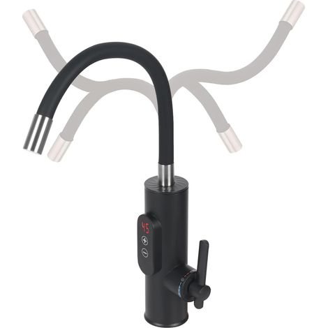 Robinet d'eau chaude instantanée, robinet d'eau chaude électrique 3300 W, contrôle tactile 30-55 °C, tuyau flexible universel à 360 °, robinet de chauffe-eau électrique, écran LED, robinet de cuisine (1/5)
