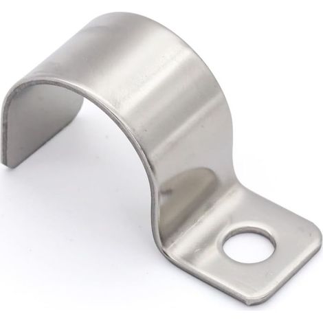 Lotto di 20 fascette stringitubo a U in acciaio inox da 18 mm con fissaggio laterale per cavi e tubi esterni (1/5)