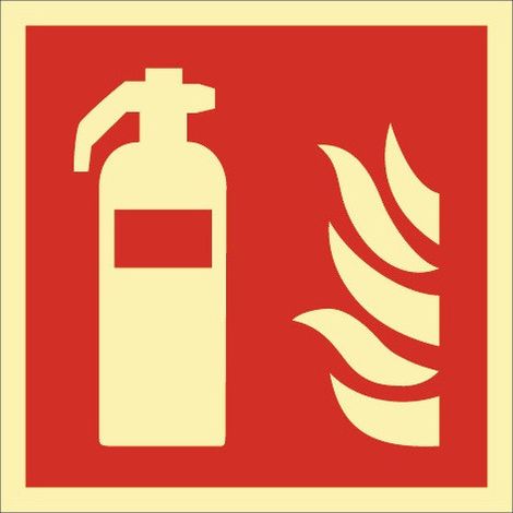 Symbole de protection incendie DIN EN ISO 7010 Extincteur L200xL200mm Ku. (Par. 10)