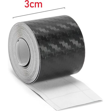 (Longueur 10 m,largeur 3 cm) Bande adhésive 3D en fibre de carbone pour voiture,à coller soi-même,pour protéger les seuils de porte et les rétroviseurs latéraux contre les rayures (1/3)