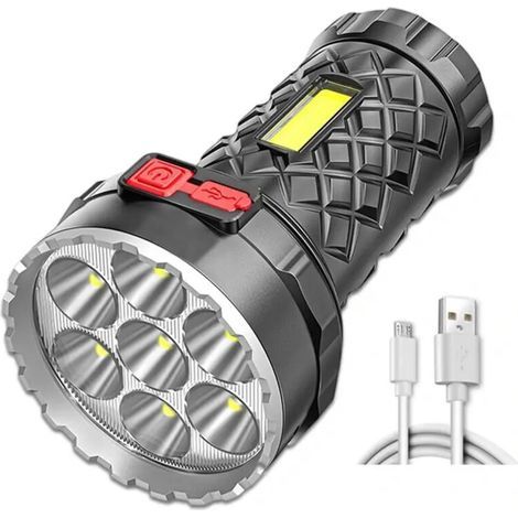Dual Ultra-Bright Light Source ABS COB Flashlight Side Light USB Rechargeable Super Bright LED Flashlight for Outdoor Night Fishing (1/5)